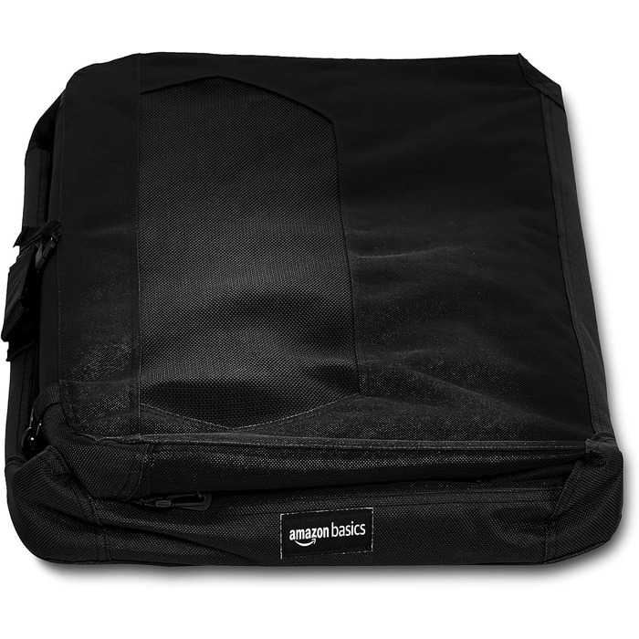 Транспортна переноска для собак Amazon Basics, складна, м'яка, чорна, 76 x 53 x 53 см