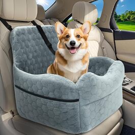 Автокрісло для собак – переноска для маленьких собак до 15,9 кг з м'яким килимком та ременем безпеки. Зручне автокрісло з двома кишенями для аксесуарів