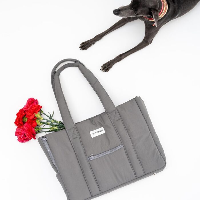 Сумка-переноска для собак та котів Joyflow | до 6 кг | м'яка переноска з безпечним кліпом | для подорожей літаком та авто | дизайн Європа | темно-сірий