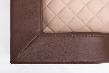 Ліжко для собак великого, середнього та малого розміру - корзина для собак, диван-ліжко з штучної шкіри, знімний та пральний чохол, Deluxe, розмір L, коричневий, 120 x 80 см