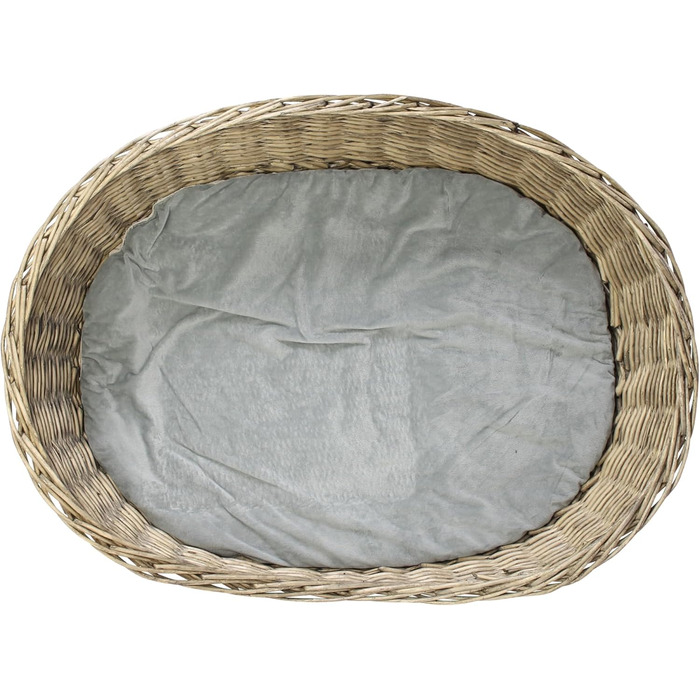 Корзина для собак Frank Flechtwaren Grey, Vollweide, сірого кольору, з поліестеру, 90 x 70 x 25 см