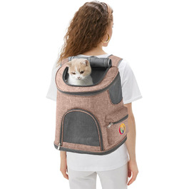 Рюкзак для собак PETCUTE з дихаючою вставкою та м'яким матрацом, складний, з безпечною шлейкою, для подорожей, велосипеду, авіаперельотів, колір імбирно-жовтий
