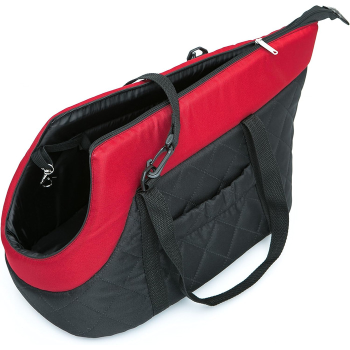 Транспортна сумка для собак та котів (R2, чорний/червоний)