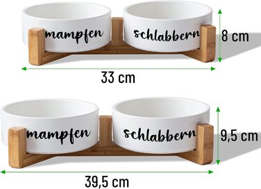 Набір мисок для собак та котів з кераміки, 2 шт по 500 мл, з підставкою | Миски для корму та води