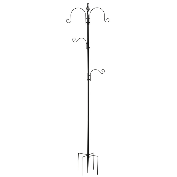 PawHut Bird Feeder Декоративна годівниця для диких птахів з 4 гачками 54,5 x 54,5 x 208 см Чорний | Аосом