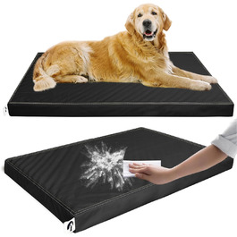 Ортопедичне ліжко для собак великих порід від GUANGDEEN - м'яке, знімний чохол, чорний колір, 116x71x7 см