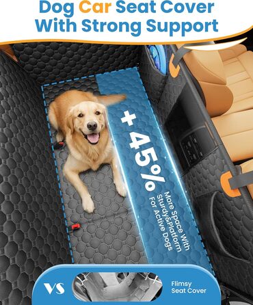 Подовжувач для заднього сидіння автомобіля для собак, водовідштовхувальний чохол на сидіння для собак, витримує до 180 кг, знімний жорсткий каркас, міцна підвісна лежанка для собак у автомобіль, SUV, вантажівка