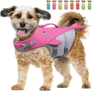 Жилет для плавання собаки VIVAGLORY, рожевий, S (48-58 см)