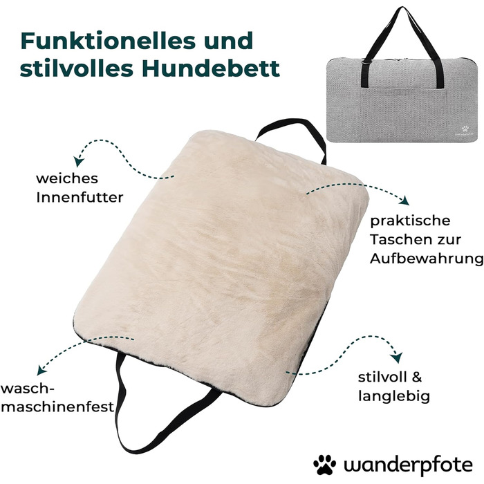 Ортопедичне лежанка для собак – подорожі, OekoTex та GSR сертифікат (M, кремовий)