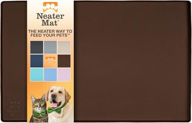 Силіконова підкладка під миску для собак і котів Neater Pet Brands, водонепроникна, коричнева, 40,6×25,5 см — захист підлоги від корму і води