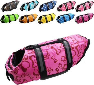 Жилет для собак Snik-S з світловідбиваючими смугами та регульованим поясом, плаваючий жилет для собак з короткою мордою (Мопс, Бульдог, Пудель), XS, рожевий