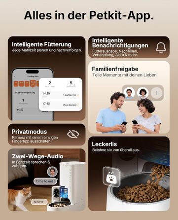 Автоматична годівниця для котів та собак PETKIT YumShare Solo 2 з камерою, розпізнаванням облич та Wi-Fi (2.4/5G), 3 л
