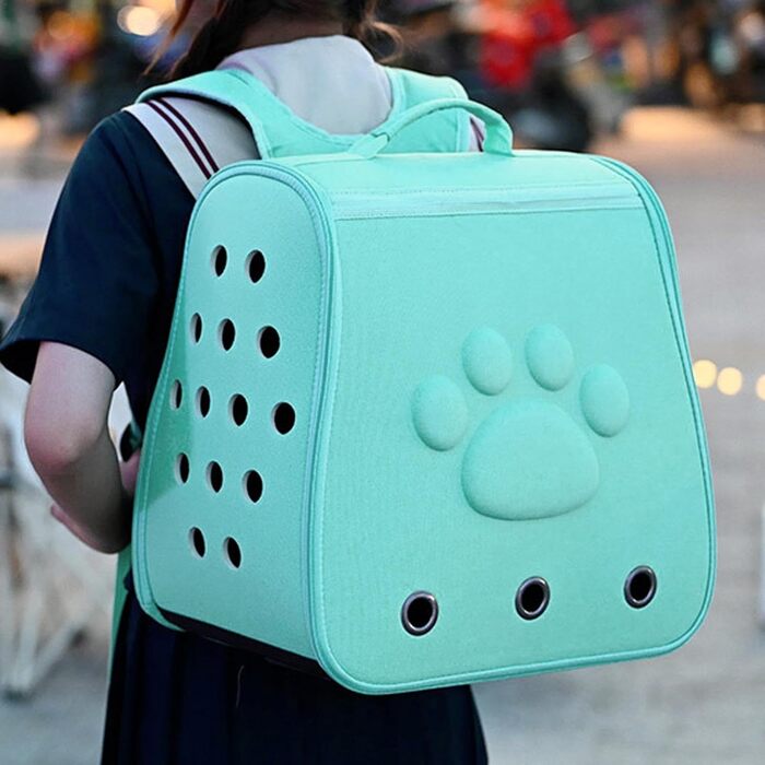 Транспортна переноска для собак та котів | Складана переноска для тварин, блакитна