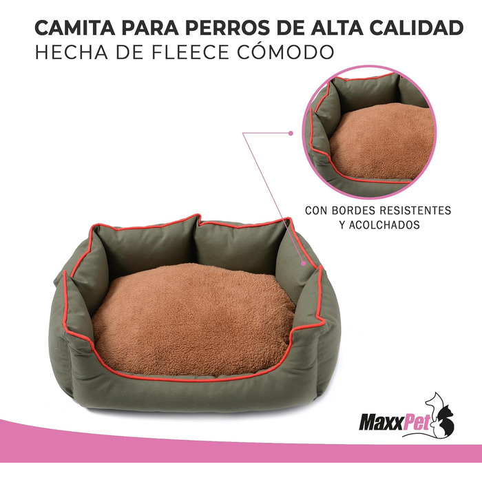 Лежак для собак MaxxPet, м'який, зелений, 76x58x15 см, для великих, середніх і малих порід, праний, ліжко-корзина для домашніх тварин