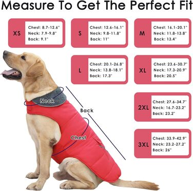 Зимовий одяг для собак: теплий жилет з кишенею та світловідбиваючими смугами, для цуценят та собак різних розмірів (Червоний, 3XL)