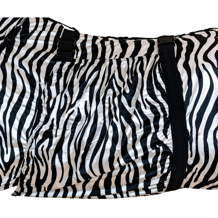 Захисна ковдра для коней Ekzemerdecke з начохолом та животом – від комах, чорно-біла, 155 см