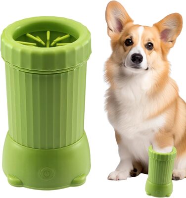 Автоматичний мийка лап для собак Pomurom: USB-пристрій для собак середніх порід, для дому, зелений