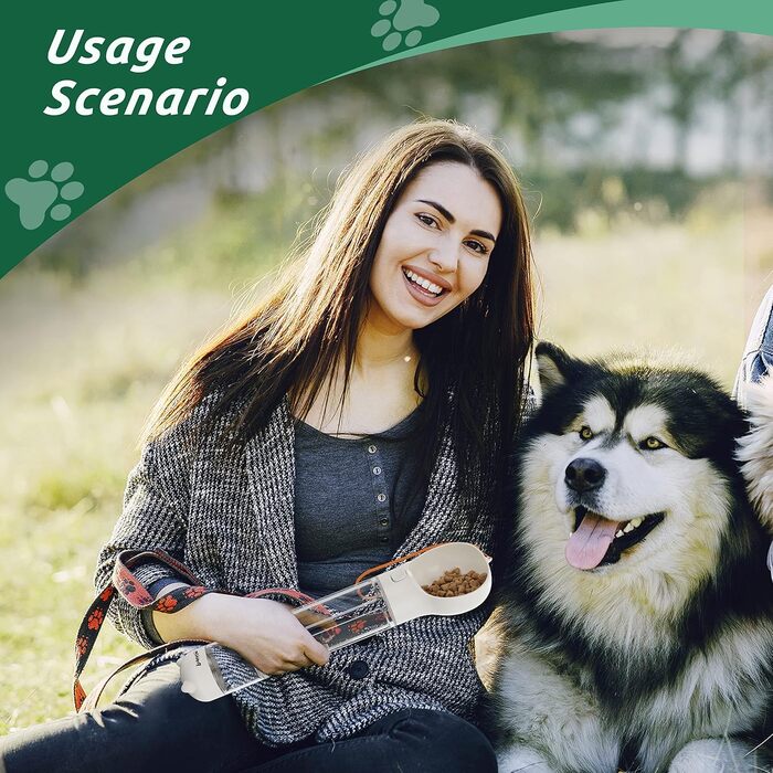 Водяний диспенсер для годування тварин з мішками для відходів, портативна пляшка для води для собак та котів, 500 мл