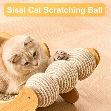 FUNACAY Дряпка для котів, іграшка-м'ячик, дряпка для кігтів - для природного догляду за кігтями