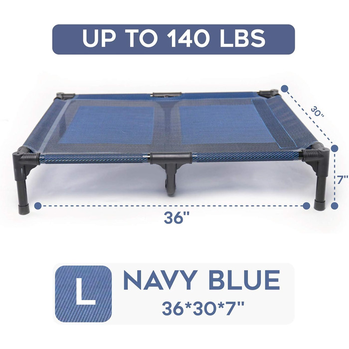 Підвищені лежанки для собак Suddus, червоні, розмір M (великі, червоні) (36' x 30' x 7', блакитні)