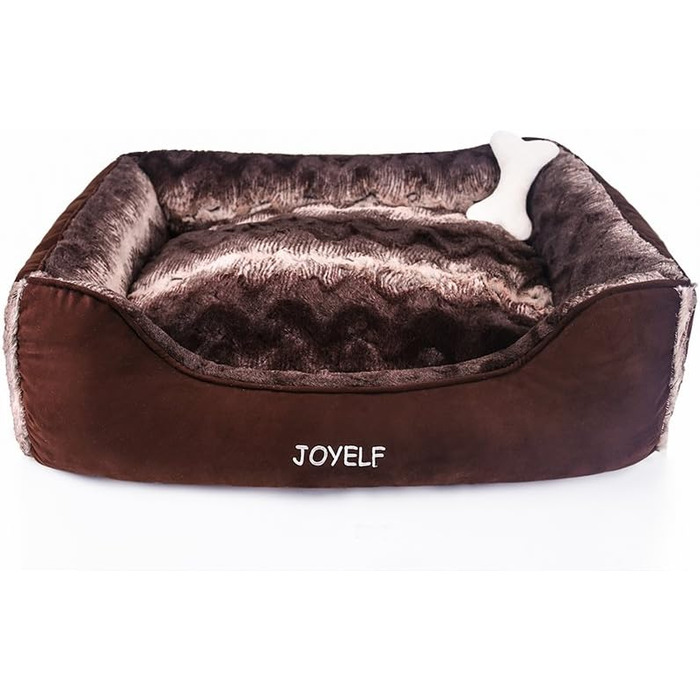 Крісло-ліжко для собак середнього розміру Joyelf з пральним покриттям. М'яке диванчик для котів та собак з іграшкою. Розмір: 76 x 56 x 18 см
