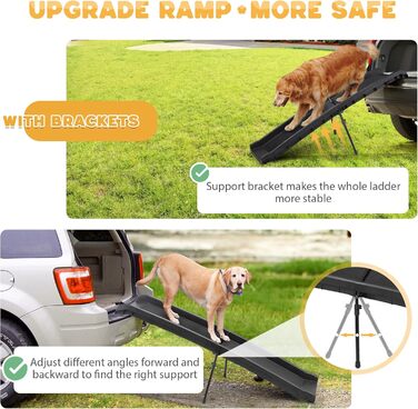 Рампа для собак COZIWOW, 157.7 см, портативна, для великих собак, SUV, авто, котів, антиковзаюча поверхня, сходи для ліжка, дивану