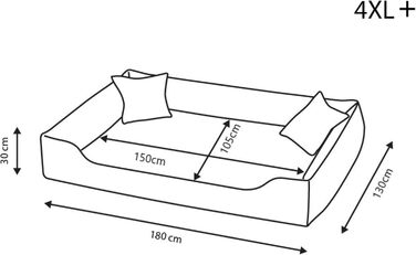 Ортопедичне ліжко для собак Puffi Orto, велике, середнє, маленьке - подушка для собак, килимок для собак з поліестеру - водонепроникне, зносостійке, знеболююче (4XL+|180x130см, Коричневий)