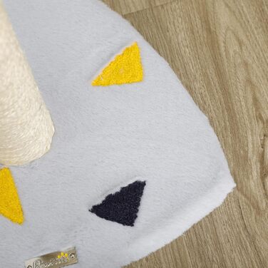 Котячий кігтеточки PawHut 62см: когтеточка-стійка з джутового покриття, з іграшкою-м'ячиком, для дому, сіро-бежева