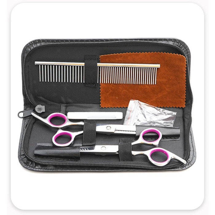 Набір професійних ножиць для собак 3 в 1, набір ножиць для грумінгу собак, ножиці для собак з прямим лезом та зубчастим лезом, для собак, котів та інших тварин