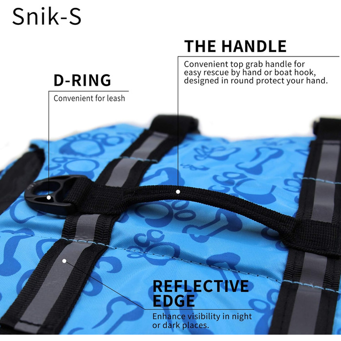 Жилет для собак Snik-S: блакитний, з регульованим ремінним кріпленням та світловідбиваючими смугами