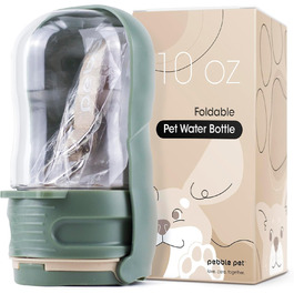 Складана пляшка для води для тварин Pebble Pet, 284 мл, з фільтром, портативна, для собак та котів, виготовлена з безпечного пластику, для прогулянок та подорожей