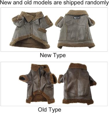 Зимова куртка для собак Pssopp з PU-шкіри, плюшевий підкладка, для маленьких, середніх та великих собак, для прогулянок на вулиці (XL, XL)