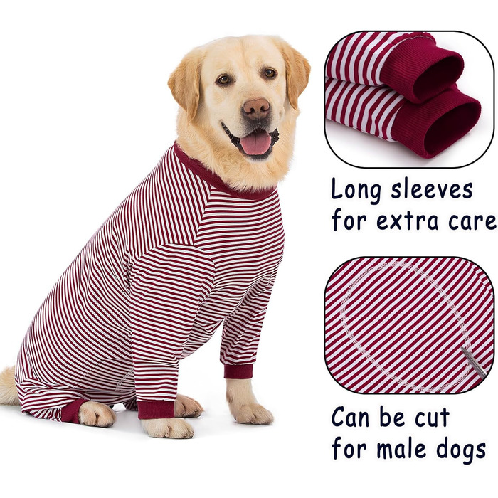 Тіло для собак після операції (2XL, червоний) - захист від лизання, альтернатива комірцю, для великих та середніх собак