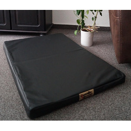 Матрац для собак, двосторонній, з штучної шкіри, 100 x 60 см, чорний, преміум якість