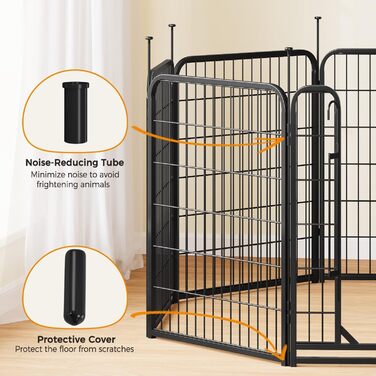 Клітка для собак Yaheetech 8-секційна, 80 см, вольєр для собак, з'єднувальні стержні, складана клітка для собак у квартиру та сад, без інструментів, 80 см висота, 8 шт.