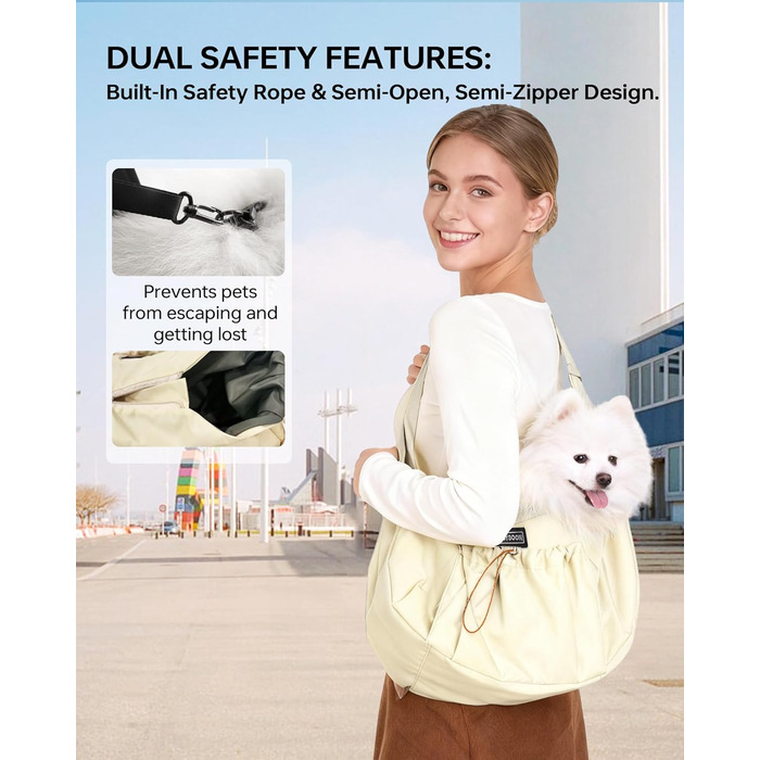 Сумка-переноска для собак і котів, жовта, до 5,4 кг, ергономічна, для прогулянок та подорожей