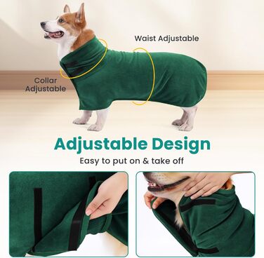 Рушник для собак PETTOM, мікрофібра, швидковисихаючий, для великих собак (M, зелений)