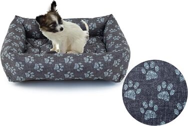 Водонепроникне ліжко для собак - ліжка для маленьких та великих собак, кошик для собак, блакитна лапка 65x55x16 см