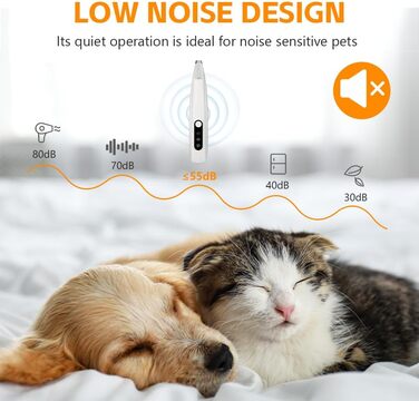 Триммер для собак OFFCUP: Безшумна машинка для стрижки лап, обличчя та вух з LED-підсвічуванням. Підходить для собак та котів. Акумуляторний триммер для догляду за тваринами.