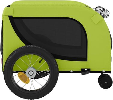 Причіп для велосипеда, переноска для собак, зелено-чорний, Oxford-тканина, сталь, 94018