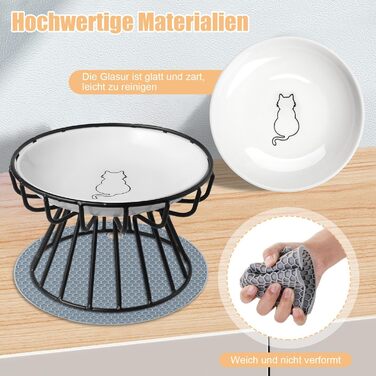 Підвищені годівниці для котів (2 шт.) - металеві миски з підставкою, 15 см, для кошенят та дорослих котів