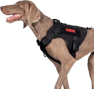 Тактичний нашийник для собак OneTigri Fire Watcher 2.0 з металевою пряжкою, з ручкою, No Pull, з MOLLE кріпленням, чорний