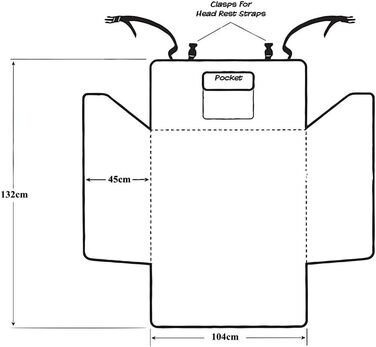 Чохол на сидіння для собак XL, водонепроникний, антиковзкий, універсальний для авто, SUV, позашляховиків, вантажівок, мінівенів (HCMAX, чорний)