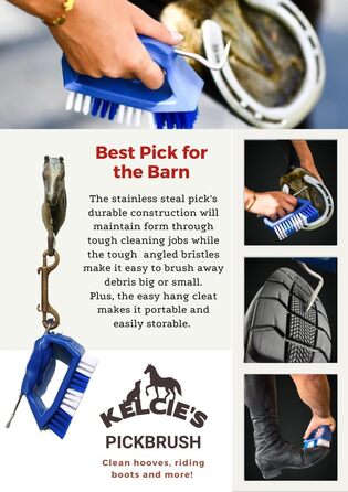 Щітка для чищення копит коней Kelcie's Pick Brush, інструмент для догляду