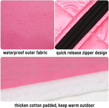 Водонепроникна зимова куртка для собак та котів SALLLEE LUCKY STORE з кільцем D, рожева, XL