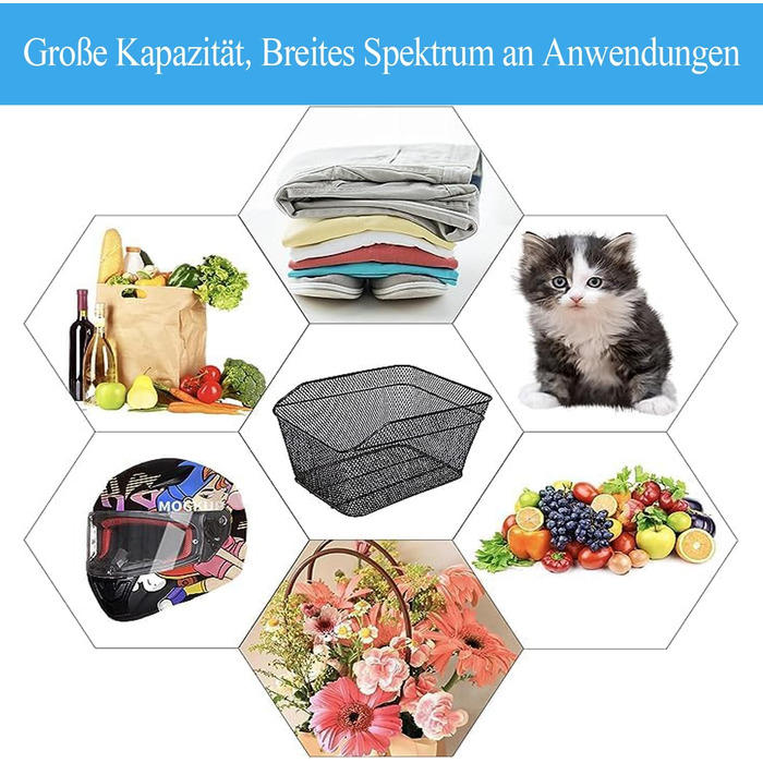 Металевий задній кошик для велосипеда, великий, стабільний, з аксесуарами для монтажу. Підходить для собак, покупок, пікніків, шкільних рюкзаків. Модель L2