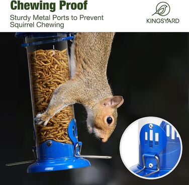 Годівниця для птахів Kingsyard на підвіску – металева годівниця для хробаків для синиць, малих сойок, чижів та птахів, античний синій колір