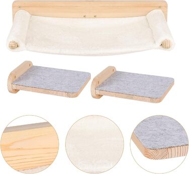 Крісло-гамак для котів на стіну, гамак для котів, міцний гамак для котів на стіну до 35 кг, кліматична стіна для котів, ліжко для котів для сну та відпочинку - 61 * 40 * 15 см – білий