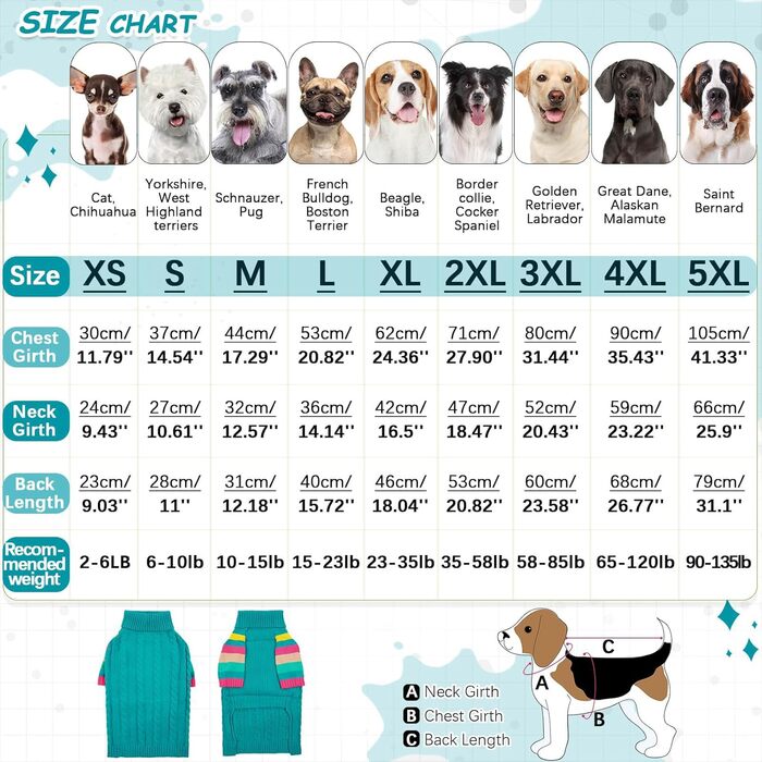 Зелений теплий светр для собак, тепла жилетка для дівчаток та хлопчиків, теплий светр-воротник для собак, ідеальний для святкування Різдва, підходить для Французького бульдога та Бігля, розмір M