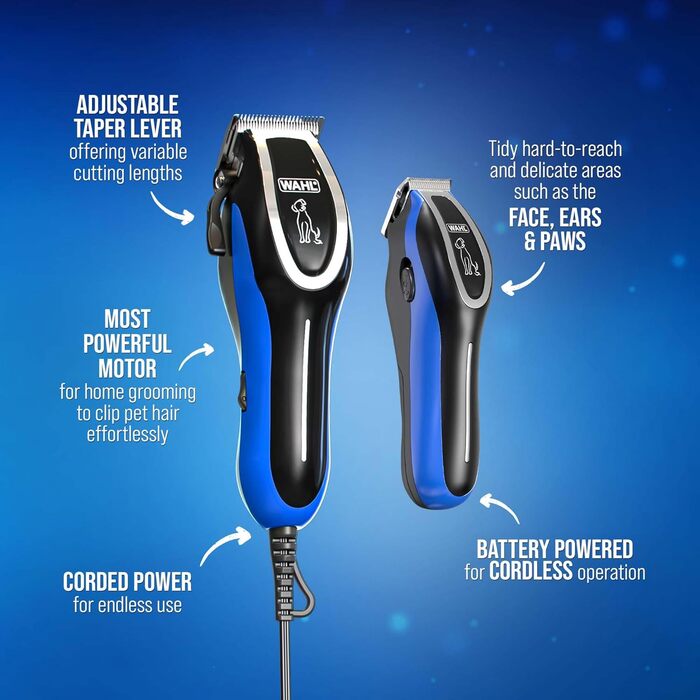 Набір для догляду за шерстю собак Wahl Komplett: Шерхостричка та тример, тиха робота, для професійного та домашнього використання